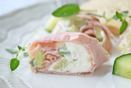 Schinkenrollen mit Frischkäse