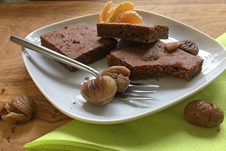 Maronenkuchen mit Schokolade