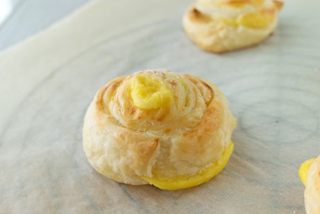Puddingschnecken aus Plunderteig