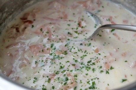 Schinken-Porree-Sauce