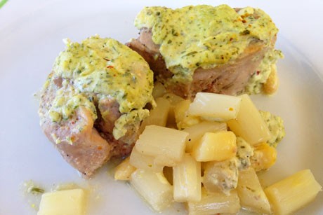 Schweinefilet auf Spargel