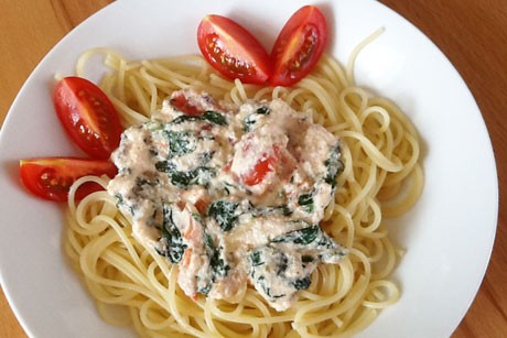 Spinat-Ricotta Spaghetti