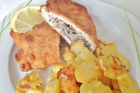 Schnitzel mit Champignonfüllung