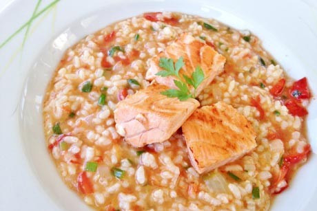 Lachs auf Risottobett