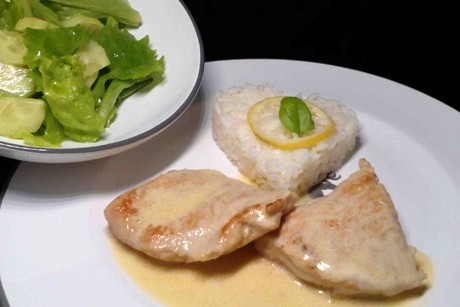 Zitronenschnitzerl mit Rosmarinreis