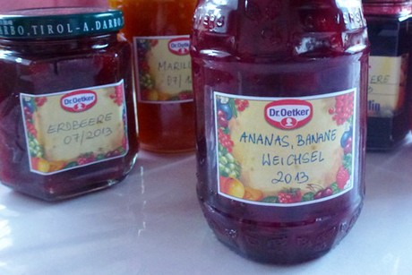 Ananas-Banane-Weichsel-Marmelade