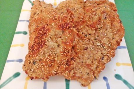Kürbis-Sesam-Schnitzel