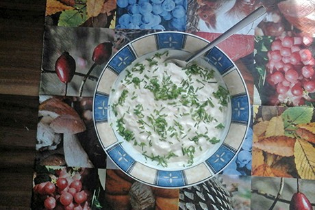 Knoblauchsoße mit Ei