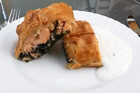 Lachs-Spinatstrudel