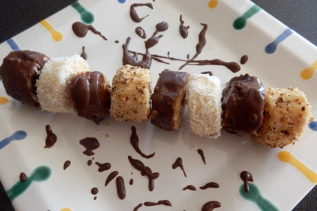 Dreierlei Bananenspieß