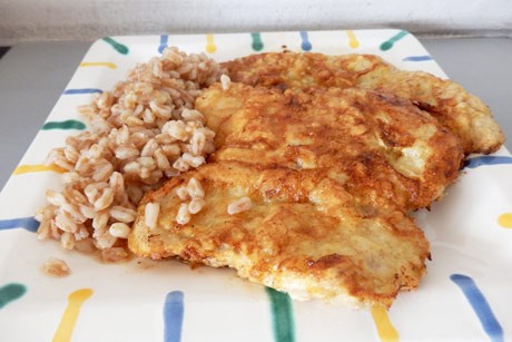 Pariserschnitzel mit Dinkelreis