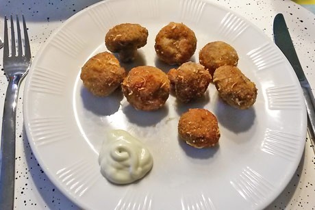 Champignons mit Parmesanpanier