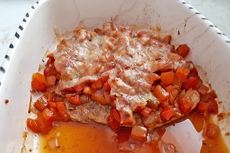 Putenschnitzel überbacken