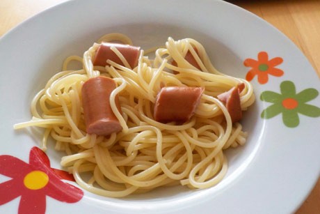 Spaghetti mit Frankfurter