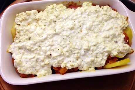 Kartoffel mit Cottagecheese überbacken