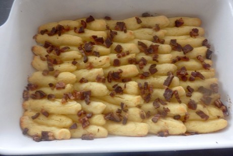 Erdäpfelnockerl mit Speck