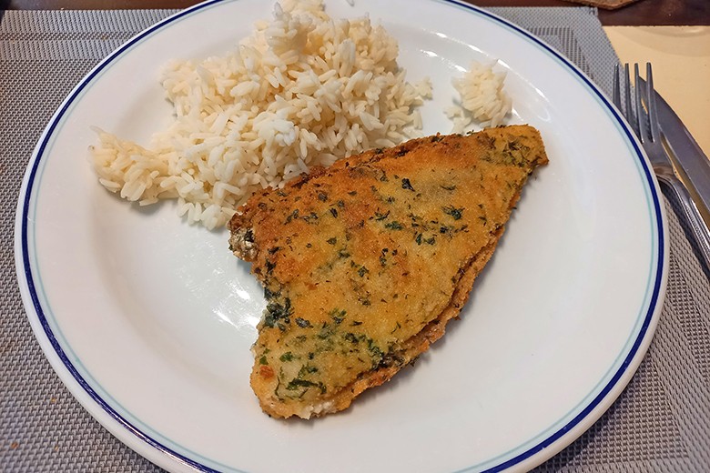 Schollenfilet mit Kräuterpanier