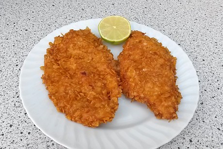 Hühnerschnitzel mit Cornflakes