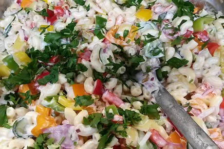 Hörnchensalat mit Joghurt