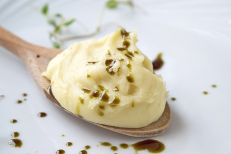 Kartoffelpüree mit Kürbiskernöl