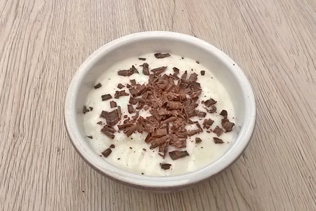 Milchreis mit Schokospänen