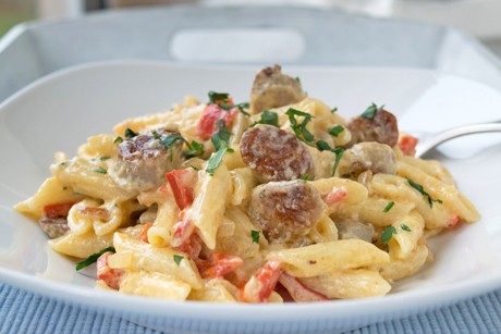 Nudel-Frankfurter-Pfanne