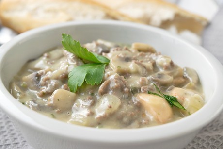 Champignon-Pfanne mit Faschiertem