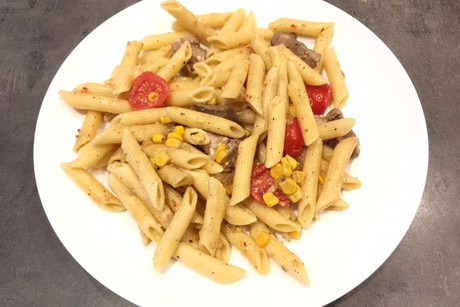 Penne mit Schweinefilet