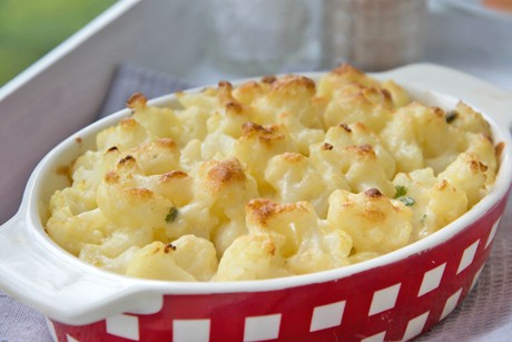 Karfiolauflauf mit Schinken