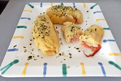 Kartoffelröllchen mit Schinkenspeck