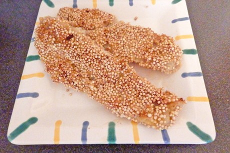 Seelachsfilet mit Quinoapanade