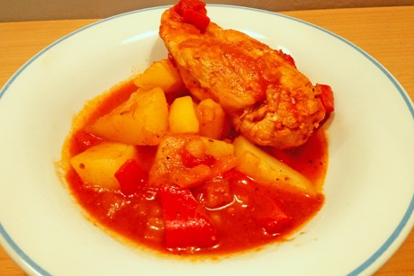 Hühnerbrüste mit Kürbis-Paprika-Gemüse