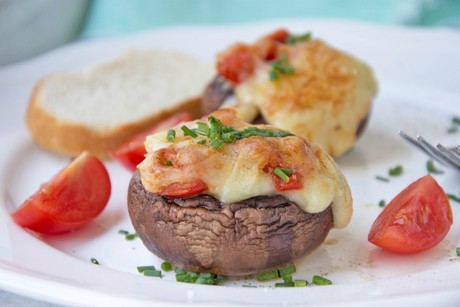 Überbackene Champignons
