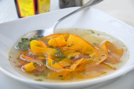 Kürbissuppe mit Speck