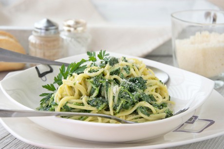Schnelle Spinatpasta