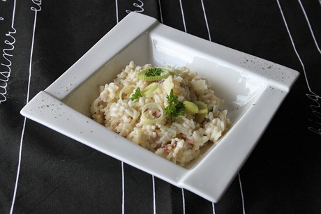 Risotto mit Lauch und Speck
