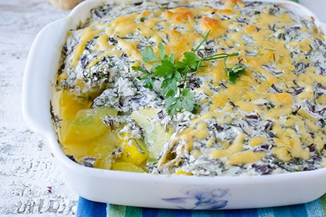 Spinat-Käse-Kartoffelauflauf