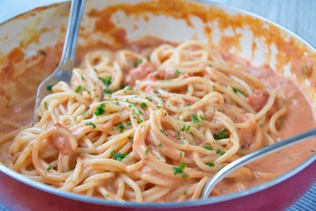 Paprikarahmspaghetti