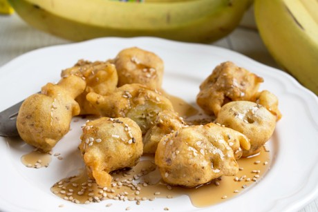 Frittierte Sesambananen