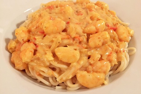 Spaghetti mit Shrimps