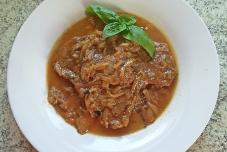 Zwiebelrindsschnitzel