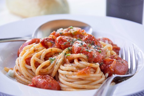 Speck Pasta mit Tomaten