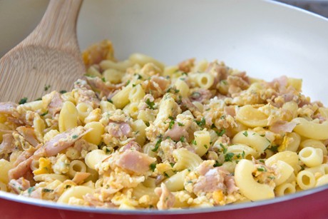 Eiernudeln mit Schinken