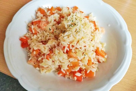 Reis-Shrimps Pfanne mit Paprika