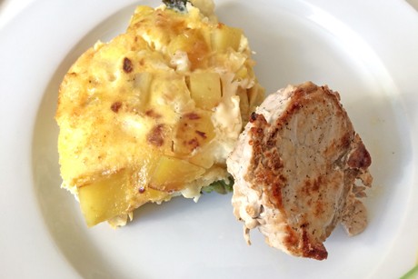 Eierspeise mit Schweinemedaillons