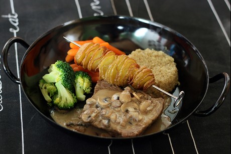 Flambiertes Rinderhüftsteak