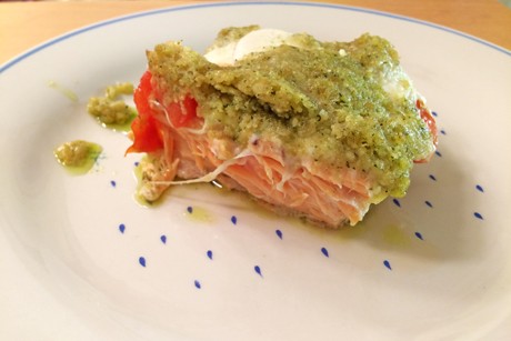 Lachs mit Tomate-Mozzarella