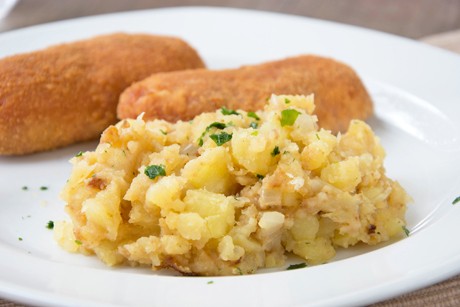 Gebratene Stampfkartoffeln