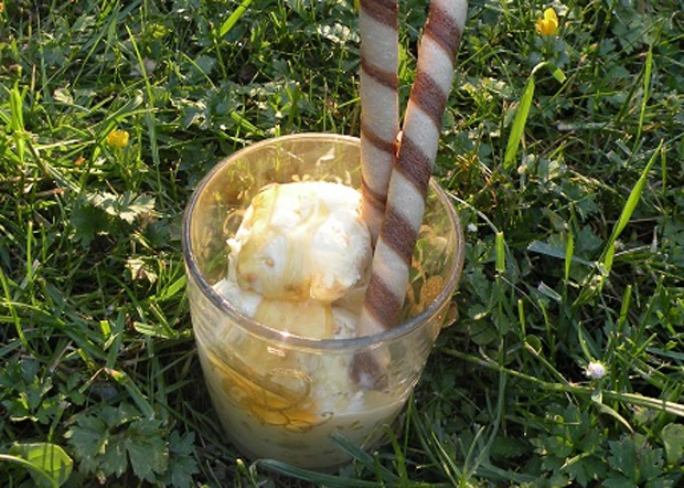 Wabenhonig-Karamell-Eiscreme
