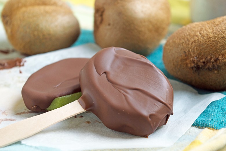 Schoko - Kiwi am Stiel